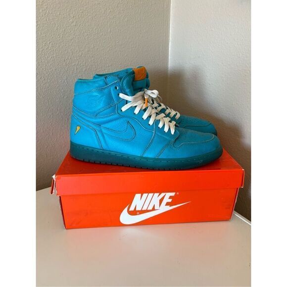 Nike Air Jordan 1 Retro Gatorade Blue Lagoon Basketball Shoes Trainer Mens 12 WI - Picture 1 of 8